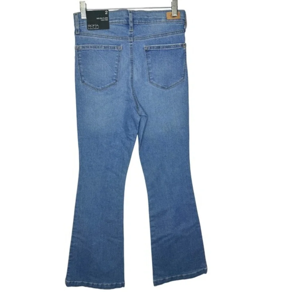 Sofia Jeans Flare 2‎ Blue New High Rise Luxe Vintage Denim Boho Western Festival